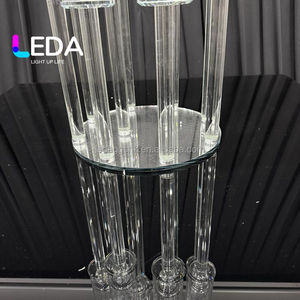 LEDA Fournitures de mariage, 5 têtes, chandelier en acrylique, centre de table, candélabre en acrylique, centres de table - Product Image 2