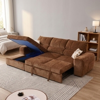 Ergonomisches Manuelles Verstellbares Schlafsofa mit Tief Gepolsterter Sitzfläche und Weichem Stoff Multifunktionales Konvertierbares Sofa für Zuhause
