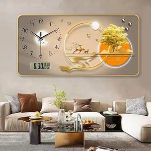 Jz hiện đại trang trí nội thất Đồng hồ hươu tường nghệ thuật hình ảnh UV in động vật Áp phích tác phẩm nghệ thuật pha lê sứ trừu tượng trang trí bức tranh - Product Image 4