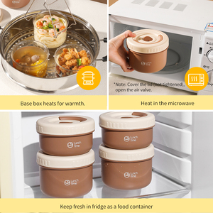 Boîte à lunch portable en verre multicouche de qualité alimentaire personnalisable pour <span class=keywords><strong>four</strong></span> à micro-ondes de grande capacité pour étudiants Bento - Product Image 4