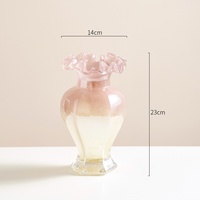 Vase en verre ancien moyen français Table à manger décorative de fleurs hydroponiques de haute qualité