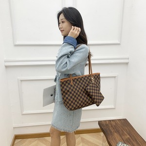 Conjunto de 2 Piezas, Estilo 2026, Bolso Tote de Cuero de Gran Capacidad, Cartera con Estampado a Cuadros, Bolso de Hombro de Alta Calidad, Gran Venta - Product Image 5