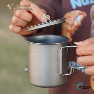 Pure titanium outdoor hand brewed coffee pot with spout, detachable <b>cup</b>, mug, <b>camping</b> lightweight with lid, portable - Product Image 4