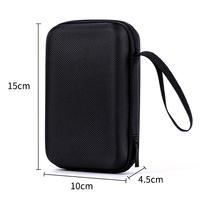 Tas EVA Anti-tekanan Portabel 15X10X4.5Cm Tas Hard Disk Seluler Pengisi Daya Kabel Data Kotak Penyimpanan Headset Bluetooth Hitam Model 13