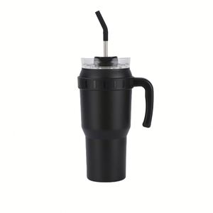 Mug de voyage en acier inoxydable de 40 oz avec poignée, personnalisation de la marque, tasse isotherme sous vide, cadeau pour les employés - Product Image 6