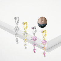 Faux bijoux de corps Xinfocus nouveau à la mode fausse fleur ventre Piercing corps faux nombril Piercing bijoux Non Piercing