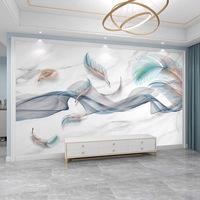 Moderne 3D-18D Stéréo Plume Papier Peint pour TV Mur Simple Chevet Couvrant Imperméable Chambre Décoration Tissus pour Salon