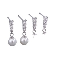 Petite personnalité S925 argent boucles d'oreilles boucles d'oreilles goutte cadre femmes bricolage perle boucles d'oreilles produits semi-finis accessoires