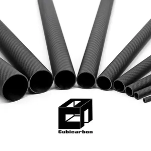 15 Years Factory Direct Custom Made Twill Glossy Surface Real Carbon Fibre Tubing 3K Weave Carbon Tube