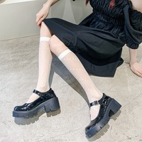 XR Classic 100% coton robe chaussettes pour filles respirant anti-dérapant longueur de l'équipage noir blanc sur le genou utilisation quotidienne pour la saison d'automne