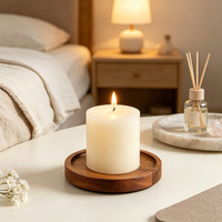 Ensemble de porte-bougies colonnes style ferme avec support flottant pour table basse, décoration de Noël