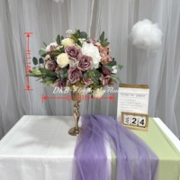 Nouvelle Arrivée Boule et Bande de Fleurs Artificielles Élégantes en Soie avec Queue pour Décoration de Fond de Scène de Mariage et Fournitures