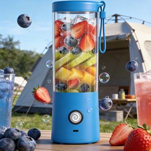 Licuadora Eléctrica Portátil con Modo Turbo, Limpieza con un Clic, Resistente, Libre de BPA, Trituradora de Hielo, Batidos en 30s, Batería, para RV, Auto, Exteriores - Product Image 4