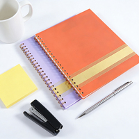 Couverture de cahier en plastique PP personnalisée, couverture souple orange et violet, cahiers à spirales A5 pour l'école, en vrac pour les étudiants