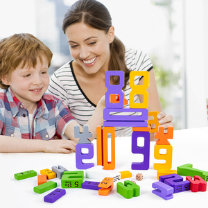 Blocchi di Costruzione in Legno Montessori 28 Pezzi, Gioco di <span class=keywords><strong>Matematica</strong></span> e Conteggio, Dadi Impilabili ed Equilibrabili, Kit Educativo per Bambini - Product Image 2
