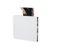 Table à tréteaux en plastique personnalisée en usine Table pliante en deux de 6 pieds Portable avec poignée