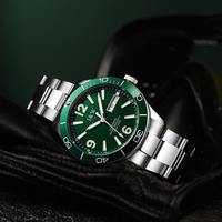 I & W SII NH36 luxe automatique mécanique montre pour hommes vert eau fantôme montre-bracelet GMT 100m étanche plongée Sport caractéristiques