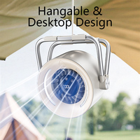 Ventilateur de bureau rechargeable avec brumisateur et écran numérique, pulvérisation rafraîchissante, réservoir d'eau de 180 ml, utilisation suspendue ou sur pied, batterie 4000 mAh