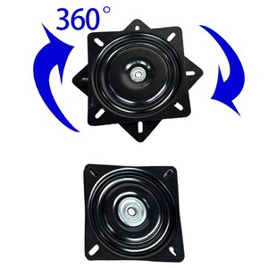Placa giratoria cuadrada de 6 pulgadas, negra, de PTFE, plataforma giratoria industrial con rodamientos para accesorios de ferretería para muebles - Product Image 1