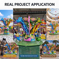 Chaise volante girafe de dessin animé rotative pour parc d'attractions, design de location extérieure