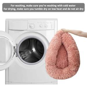 Cojín de lujo de felpa para mascotas, cama redonda suave para perros y gatos en rosa, gris, blanco, venta al por mayor para invierno, estilo clásico moderno - Product Image 4