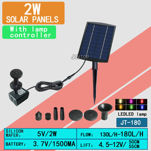 <span class=keywords><strong>Fontaine</strong></span> <span class=keywords><strong>solaire</strong></span> de jardin 2w avec lumière, pompes à eau solaires, fontaines d'eau d'extérieur - Product Image 4