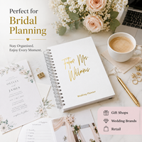 Carnet de notes personnalisé pour mariage, spirale, couverture blanche, dorure à chaud, nom personnalisé, OEM ODM, vente en gros en usine