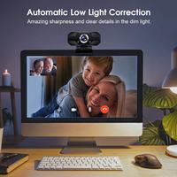 كاميرا ويب 1080P المزودة بميكروفون مدمج وملزمة مرنة قابلة للتدوير لأجهزة الكمبيوتر المحمولة والطاولة والتعليم والاجتماعات والألعاب وما إلى ذلك