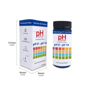 Factory direct sale general type of pH value test strips range from 0-14 Rapid pH test paper for universal pH test strip