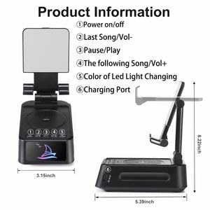 F20pro Phone Stand <b>Speaker</b> 3.15x5.39inch Colorful Led Light Car Outdoor Use - Product Image 1