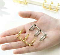 Clips de Bronce Electrochapado de Tres Orificios para Calendarios de Escritorio (Tamaños 15/20/25/30mm) para Encuadernación de Cuadernos y Hojas Sueltas