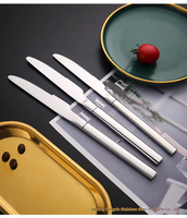 304 Utensis miroir polonais pièce couverts 4 pièces couteau fourchette et cuillère plaqué or argent acier inoxydable bas quantité minimale de commande élégant Camping