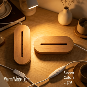 Custom Personalized Name <b>LED</b> Square Night <b>Light</b> USB Acrylic 3D Kids Lamp with Wooden Base Dimmable Home Decor Gift for Girls - Product Image 6