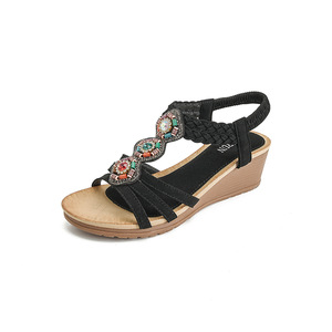 Tendance mode printemps-été, sandales à bout ouvert pour femmes avec design à lanières en cuir véritable, durables et polyvalentes - Product Image 1