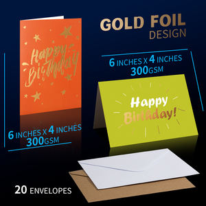 Carte de vœux DIY pliable personnalisable 4x6 pouces, motif Joyeux Anniversaire, avec enveloppe, impression offset, directement de l'usine, OEM, luxe - Product Image 2