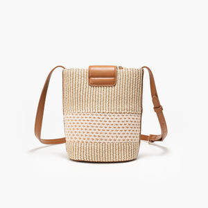 Sac bandoulière en paille tressée, sac seau messager avec sangle réglable, idéal pour l'été, les voyages et le quotidien des femmes - Product Image 5