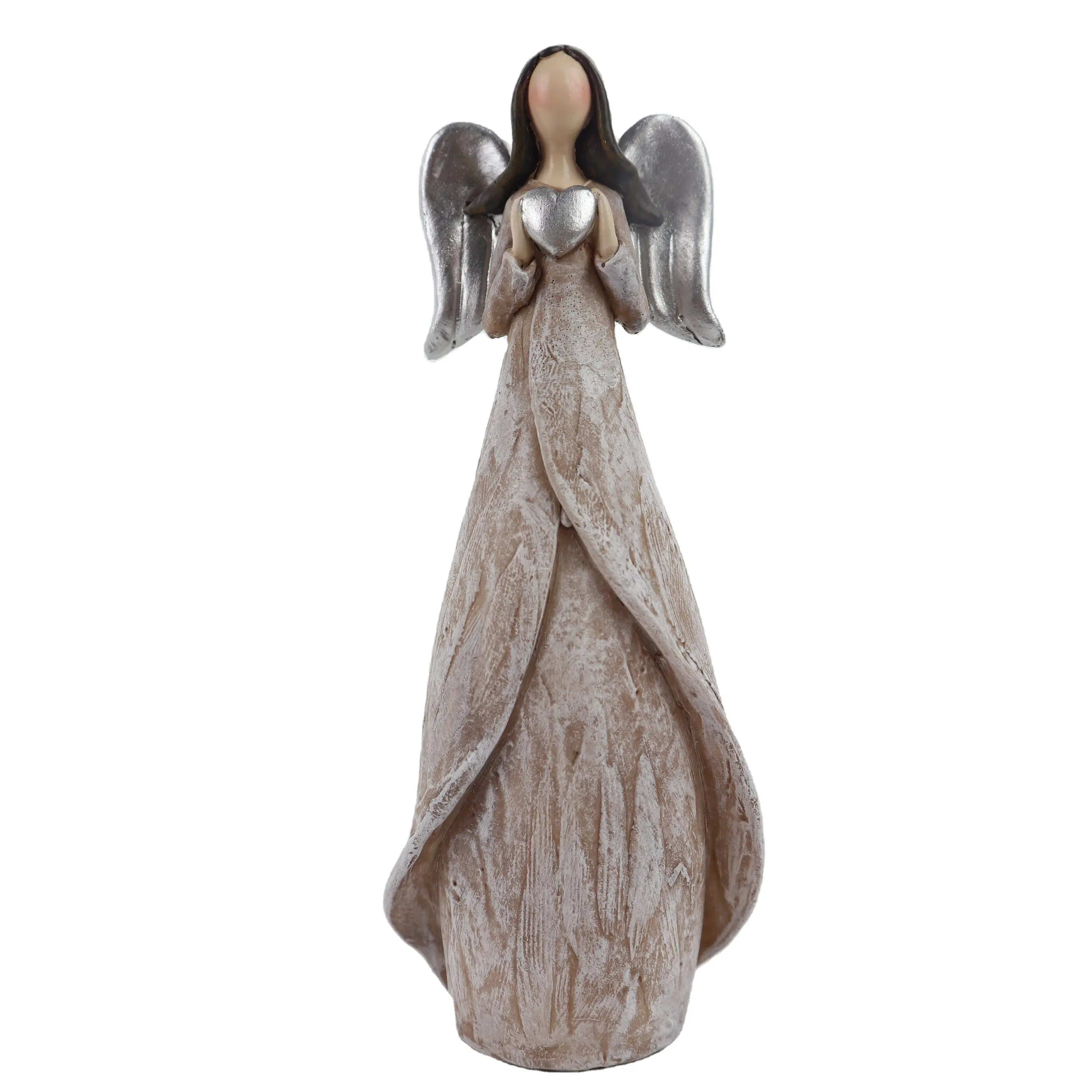 Brown Poly Angel Decoration Figurine all'ingrosso Angel Decor Home Angel sculture In casa