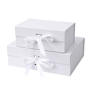 Customized Luxury <b>Foldable</b> Magnetic Gift <b>Box</b> Black Ribbon Paper Packaging <b>Box</b> for Clothes Shoes Cosmetic Products - Product Image 1