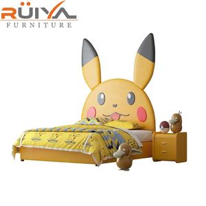 Offre Spéciale fantaisie beauté 150 cm 180 cm 3 à <span class=keywords><strong>10</strong></span> <span class=keywords><strong>ans</strong></span> enfants cadre <span class=keywords><strong>de</strong></span> lit en cuir enfants Pikachu Enfants double lits - Product Image 4