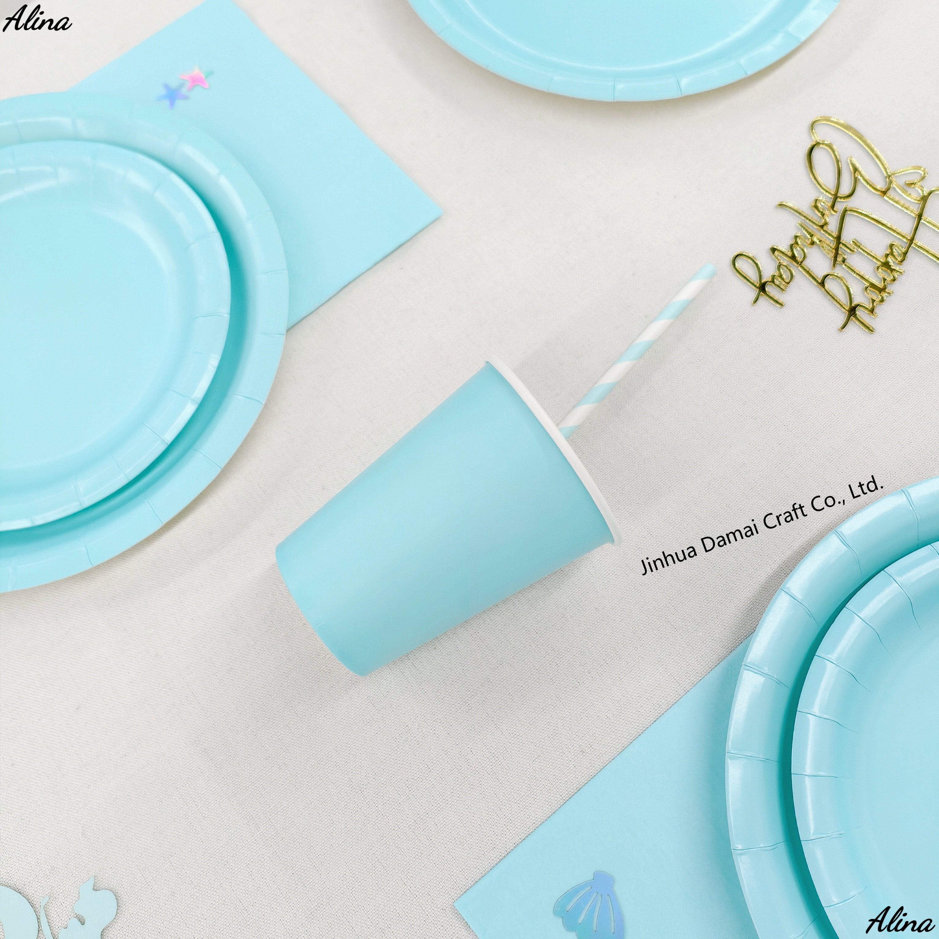 ถ้วยสีฟ้า 9 ออนซ์*10 ชิ้น