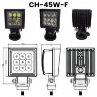 Lampe de travail LED robuste à 9 LED, éclairage tout-terrain haute puissance pour la construction, l'agriculture, les camions, les VTT, les SUV