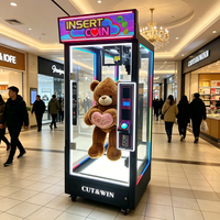 Machine à ciseaux distributrice de cadeaux, rentable, avec vitrine en verre transparent, à monnayeur, équipement d'arcade pour centre de divertissement