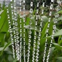 Chaîne de rideau en perles acryliques DIY, 14 mm x 1 m de long, décoration moderne de luxe pour mariage, fête, toile de fond, porte ou plafond