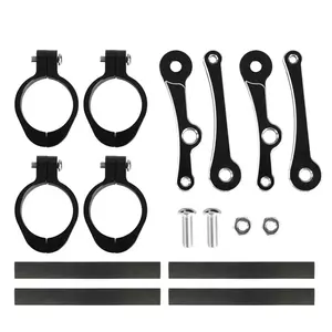 Abrazadera de soporte de tubo de horquilla de faro universal de 39mm-41mm para Harley Sportster XL <span class=keywords><strong>Cafe</strong></span> <span class=keywords><strong>Racer</strong></span> Honda, soporte de montaje negro para motocicleta - Product Image 3