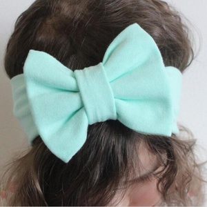 Ultime fasce per la testa per bambine in tinta unita in cotone con fiocco - Product Image 5