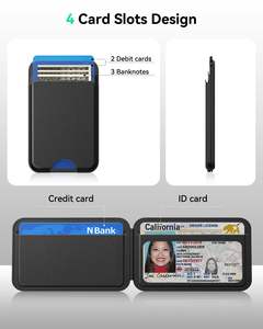 Cartera <span class=keywords><strong>Magsafe</strong></span> para Tarjetas de Crédito para iPhone Serie 17/16/15/14/13/12 con Bloqueo RFID, Material PU, Soporte Magnético - Product Image 3