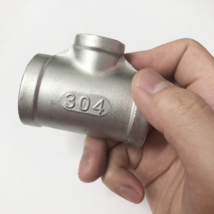 Accesorios de tubería de plomería en T de acero inoxidable 304/316, conexión roscada NPT BSP, tamaño de 1/8 "-4", marca HONESTA, 1 pieza, MOQ - Product Image 3