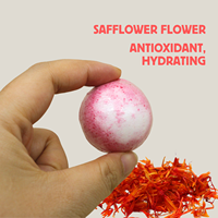 Bola bom mandi 30g untuk kaki retak kering, kaki garam laut alami rendam untuk pembersihan relaksasi, aroma bunga Safflower