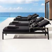 Chaise longue de piscine en aluminium résistante aux intempéries, chaise longue moderne d'extérieur pour hôtel de luxe et villa privée, terrasse de jardin