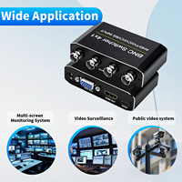 4 Input BNC CCTV Video Switcher AHD TVI CVI CVBS ke Dual untuk Konverter Output HDTV VGA